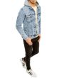 Dstreet Pánska jeansová bunda s kapucňou Silvana nebesky modrá 