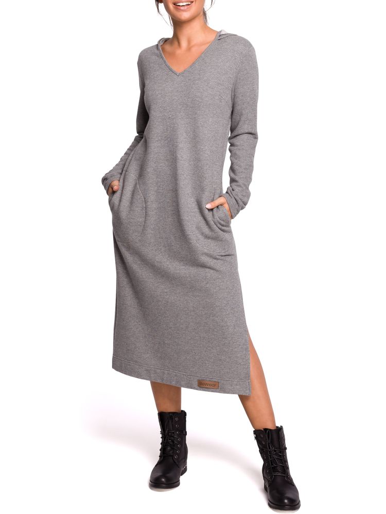 BeWear Dámske mikinové šaty Hajnrich B128 šedá