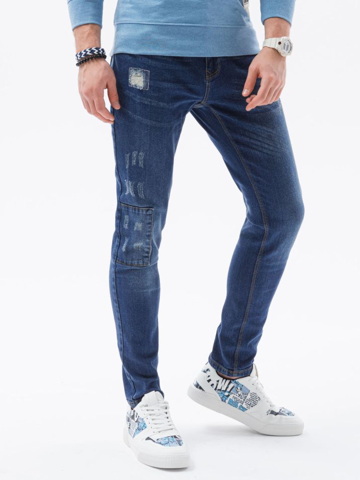 Ombre Clothing Pánske džínsy Skinny fit Regdar modrá
