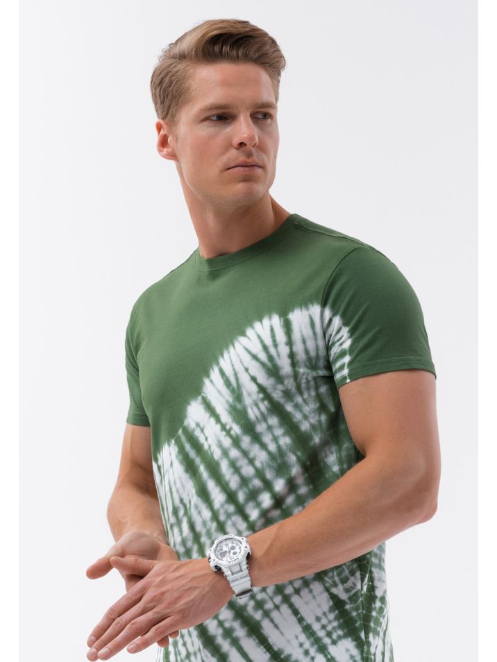 Ombre Clothing Pánske tričko s potlačou Setil zelená