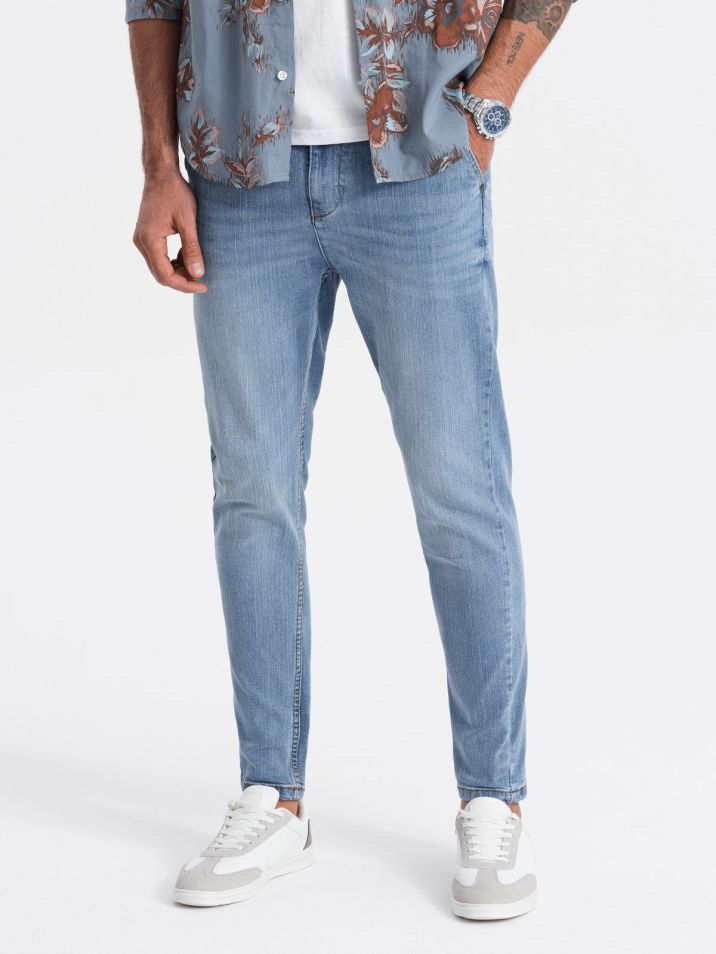 Ombre Clothing Pánske džínsové nohavice Kadyndelis modrá svetlo