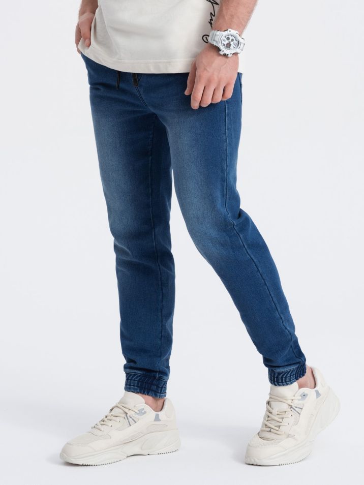 Ombre Clothing Pánske džínsové nohavice Hlongavi temno modra