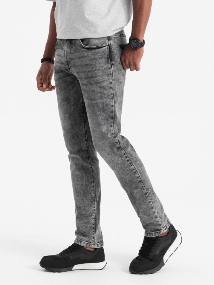 Ombre Clothing Pánske džínsové nohavice Ntiyiso šedá