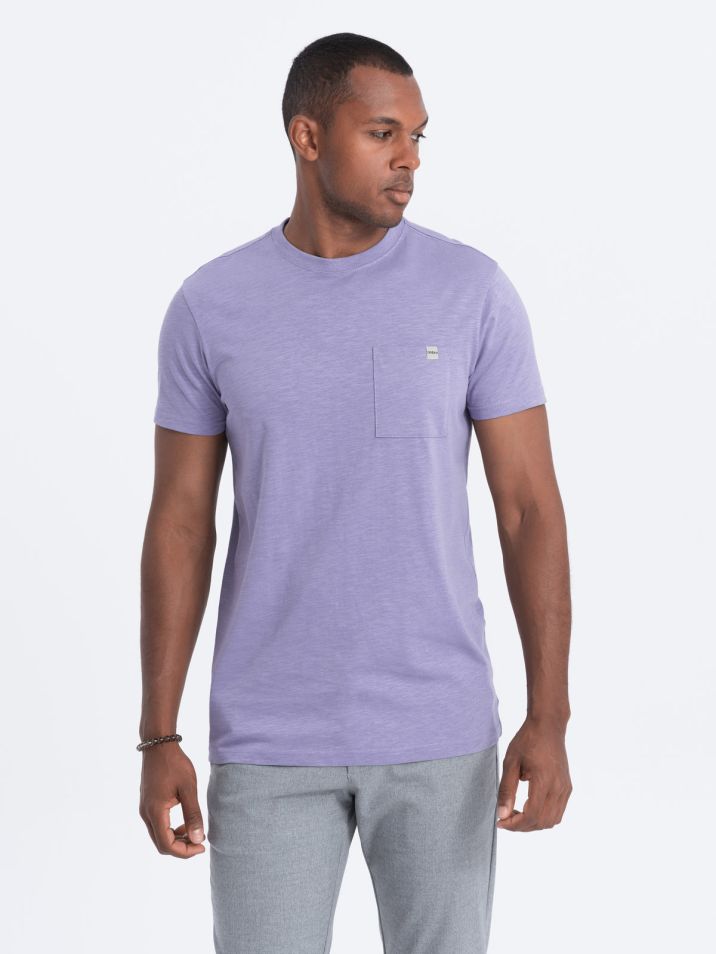 Ombre Clothing Pánske tričko s krátkym rukávom Dagontine fialová