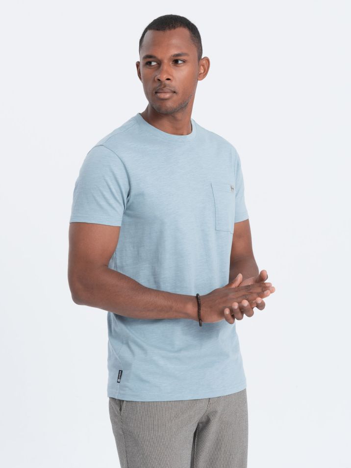Ombre Clothing Pánske tričko s krátkym rukávom Dagontine modrá