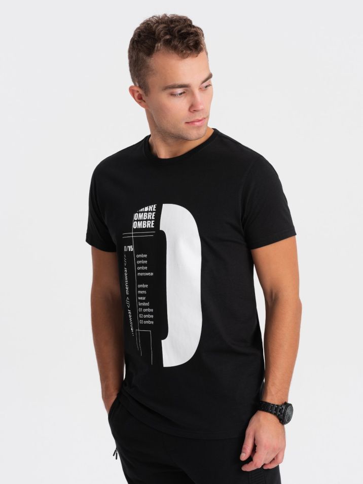 Ombre Clothing Pánske tričko s potlačou Ahmedu čierna