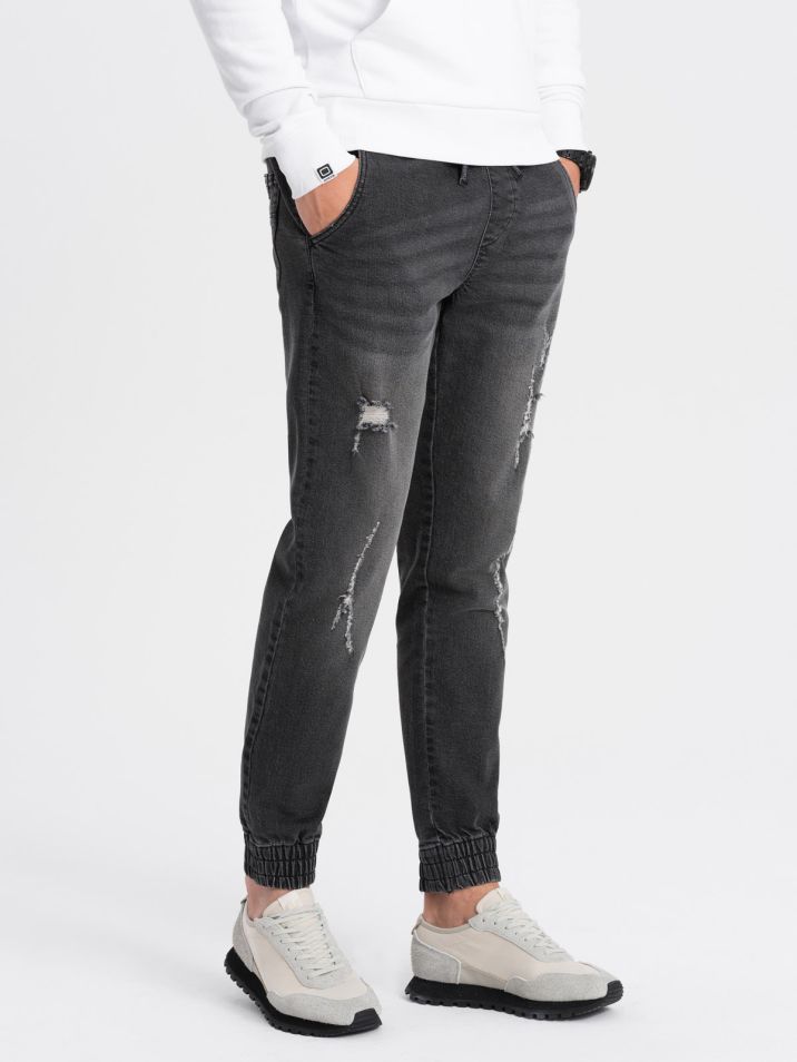 Ombre Clothing Pánske džínsové nohavice Valmaer čierna