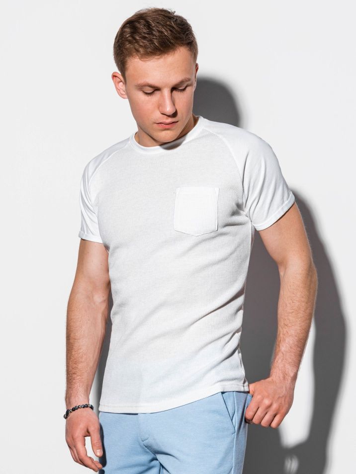 Ombre Clothing Pánske basic tričko Henshaw biela