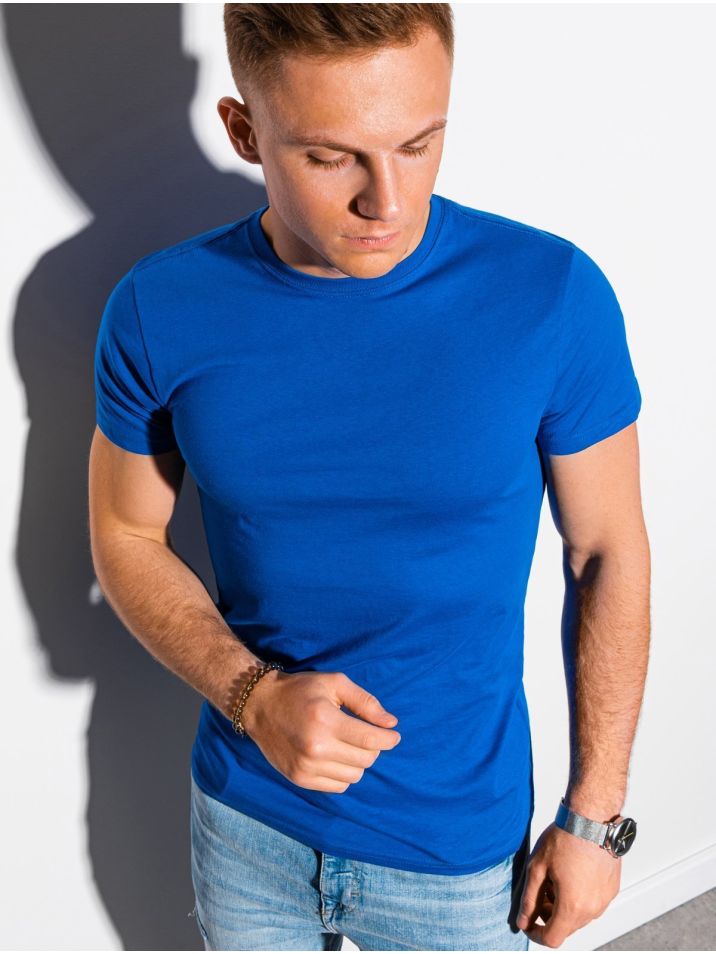 Ombre Clothing Pánske basic tričko Elis modrá