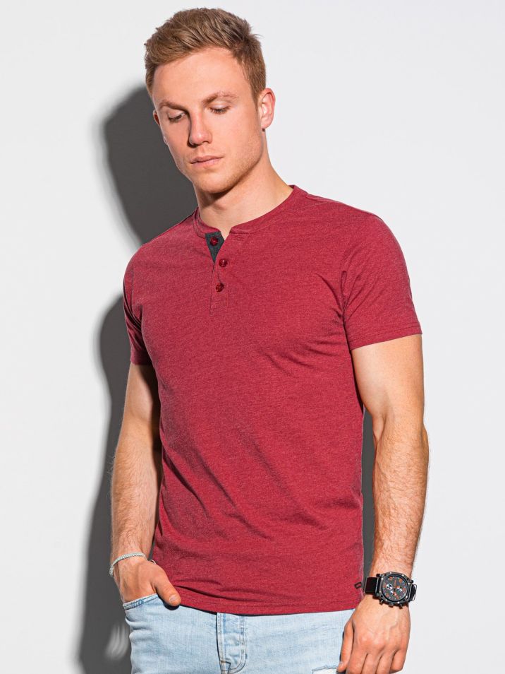 Ombre Clothing Pánske basic tričko Reinhold červená