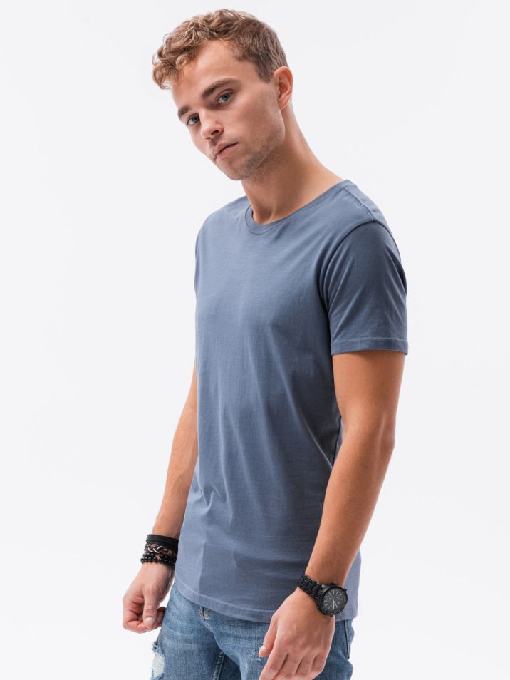Ombre Clothing pánske basic tričko Elis džínsová
