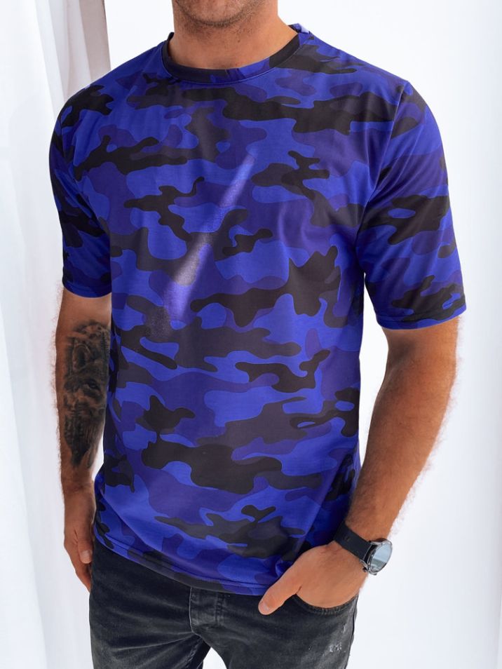 Dstreet Pánske tričko s potlačou Mutail modrá