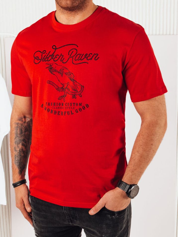 Dstreet Pánske tričko s potlačou Acastalus červená