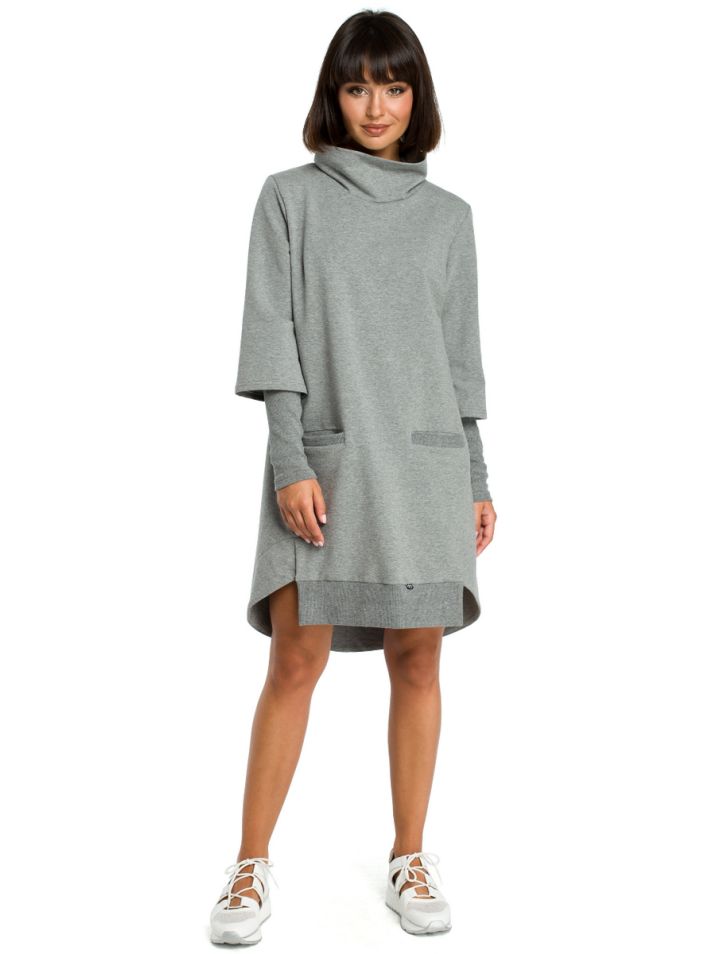 BeWear Dámske mini šaty Yulara B089 šedá