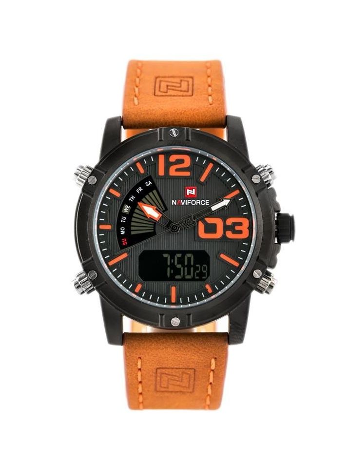 Naviforce Pánske analógové a digitálne hodinky s krabičkou Cyclone oranžová