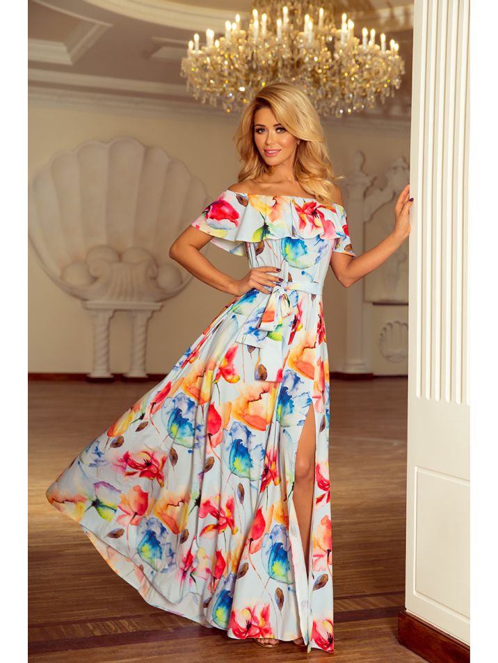 Numoco Dámske kvetované šaty Sagrelydd viacfarebná