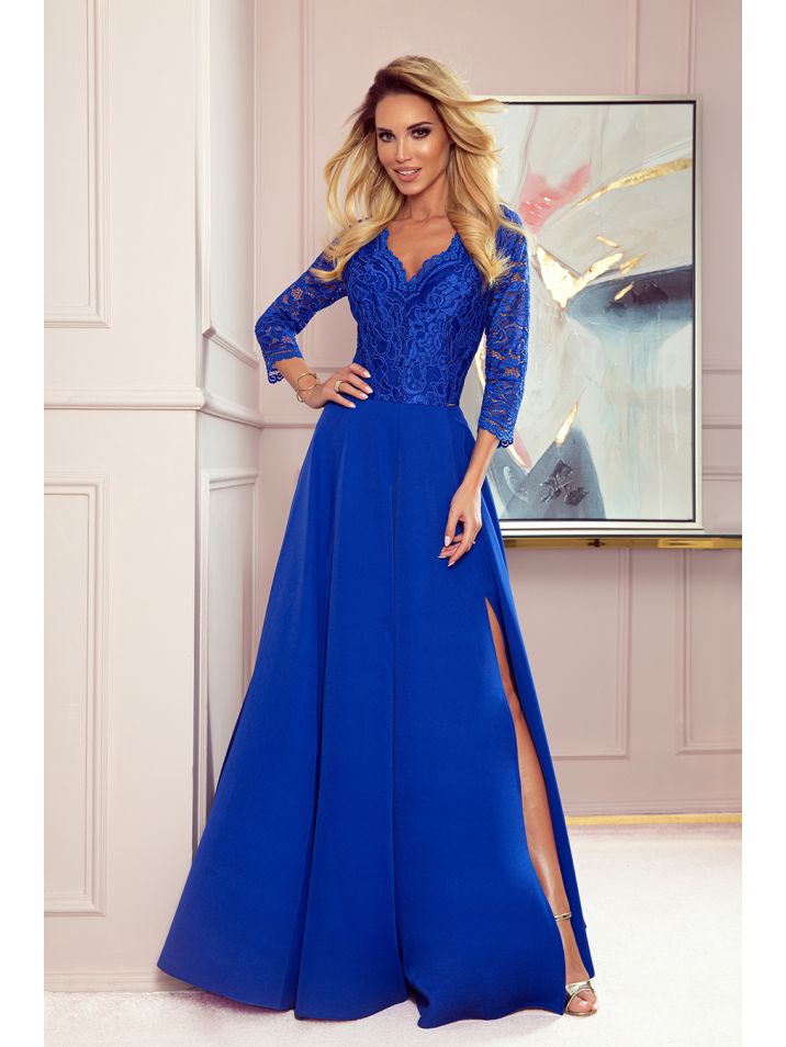 Numoco Dámske spoločenské šaty Amber kráľovsky modrá