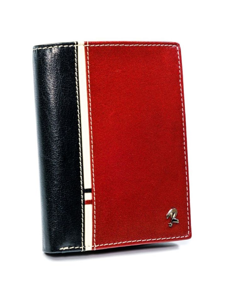 Rovicky Pánska kožená peňaženka zabezpečená technológiou RFID Putnok čierna, červená