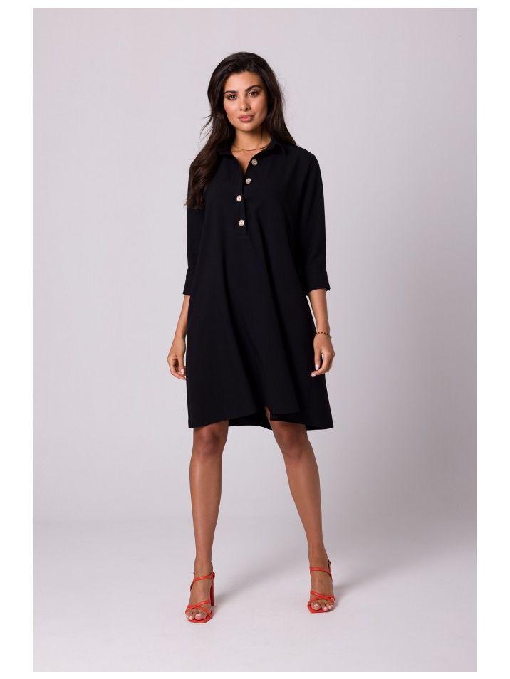 BeWear Dámske košeľové šaty Ganiervydd B257 čierna