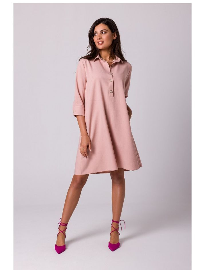 BeWear Dámske košeľové šaty Ganiervydd B257 ružová
