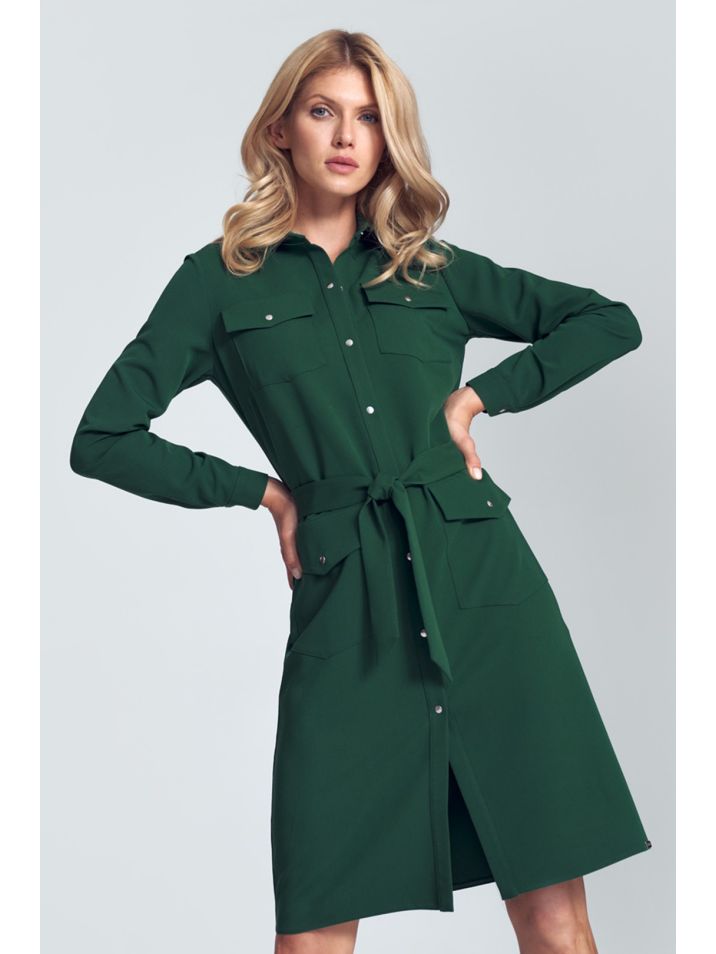 Figl Dámske košeľové šaty Astonnan M706 zelená