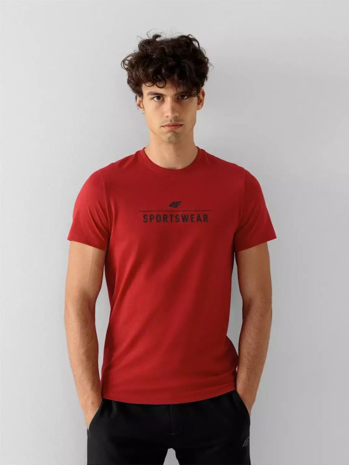 4F Pánske tričko s krátkym rukávom Sutulam červená