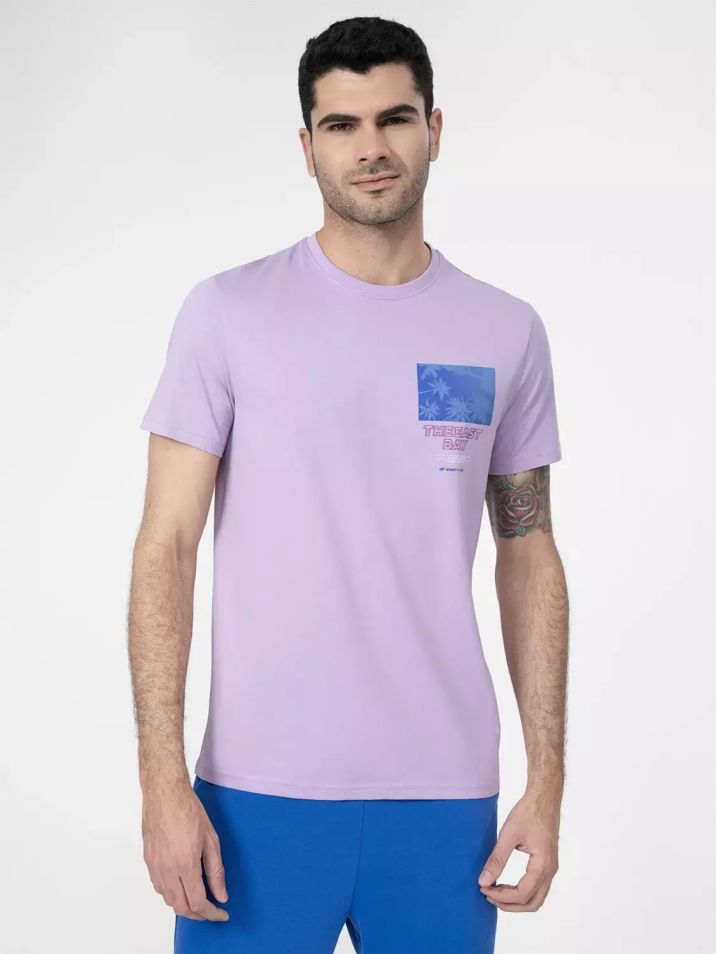 4F Pánske tričko s krátkym rukávom Iketh fialová