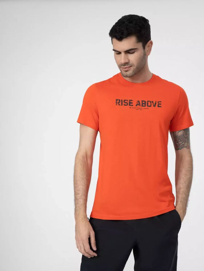4F Pánske tričko s potlačou Thennih oranžová