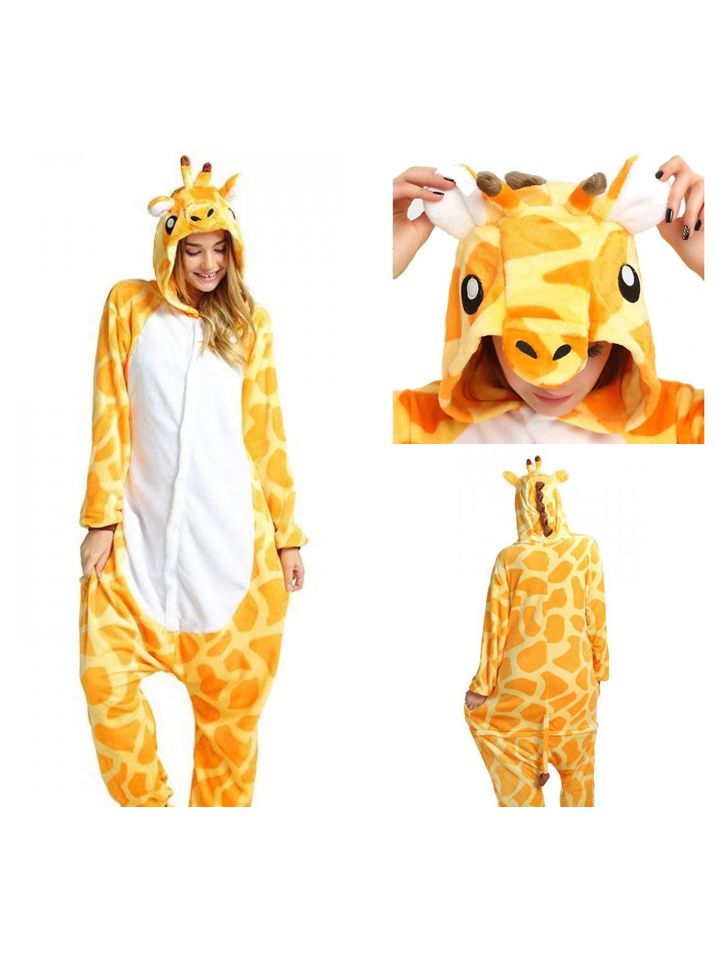 EKW Unisex Zvierací Kigurumi overal Žirafa žltá