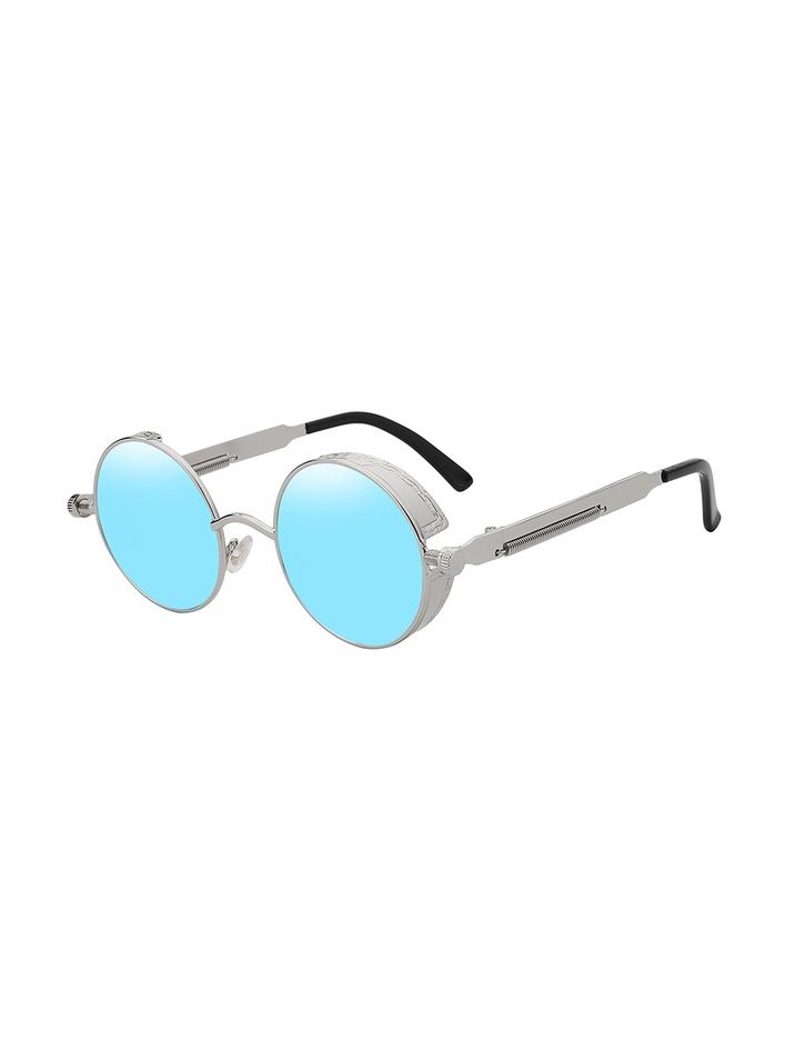 VeyRey Slnečné okuliare Emphunnyial Steampunk Svetlo modrá sklíčka strieborná